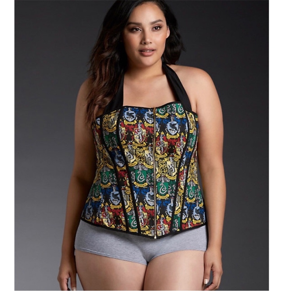 torrid Multicolor Harry Potter House Print Halter Corset Top